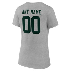 Women's Team Authentic Personalized Name & Number V-Neck T-Shirt - Green Bay Packers