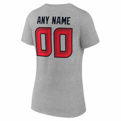 Women's Team Authentic Personalized Name & Number V-Neck T-Shirt - Houston Texans