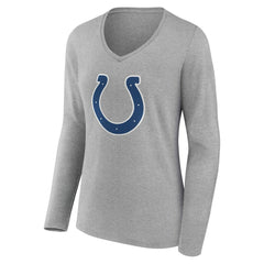 Women's Team Authentic Personalized Name & Number Long Sleeve V-Neck T-Shirt - Indianapolis Colts
