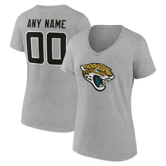 Women's Team Authentic Personalized Name & Number V-Neck T-Shirt - Jacksonville Jaguars