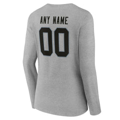 Women's Team Authentic Personalized Name & Number Long Sleeve V-Neck T-Shirt - Las Vegas Raiders