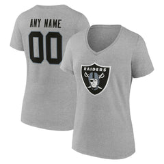 Women's Team Authentic Personalized Name & Number V-Neck T-Shirt - Las Vegas Raiders