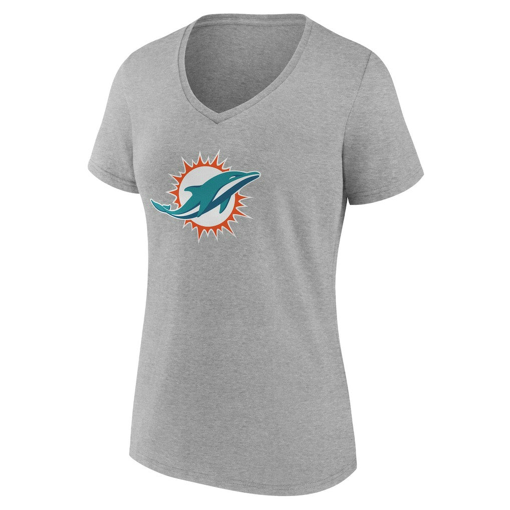 Women's Team Authentic Personalized Name & Number V-Neck T-Shirt - Miami Dolphins