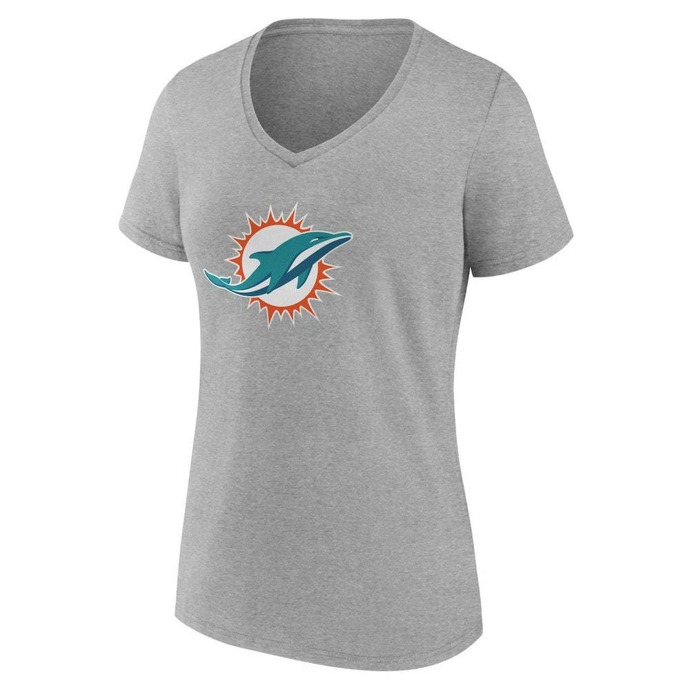 Women's Team Authentic Personalized Name & Number V-Neck T-Shirt - Miami Dolphins