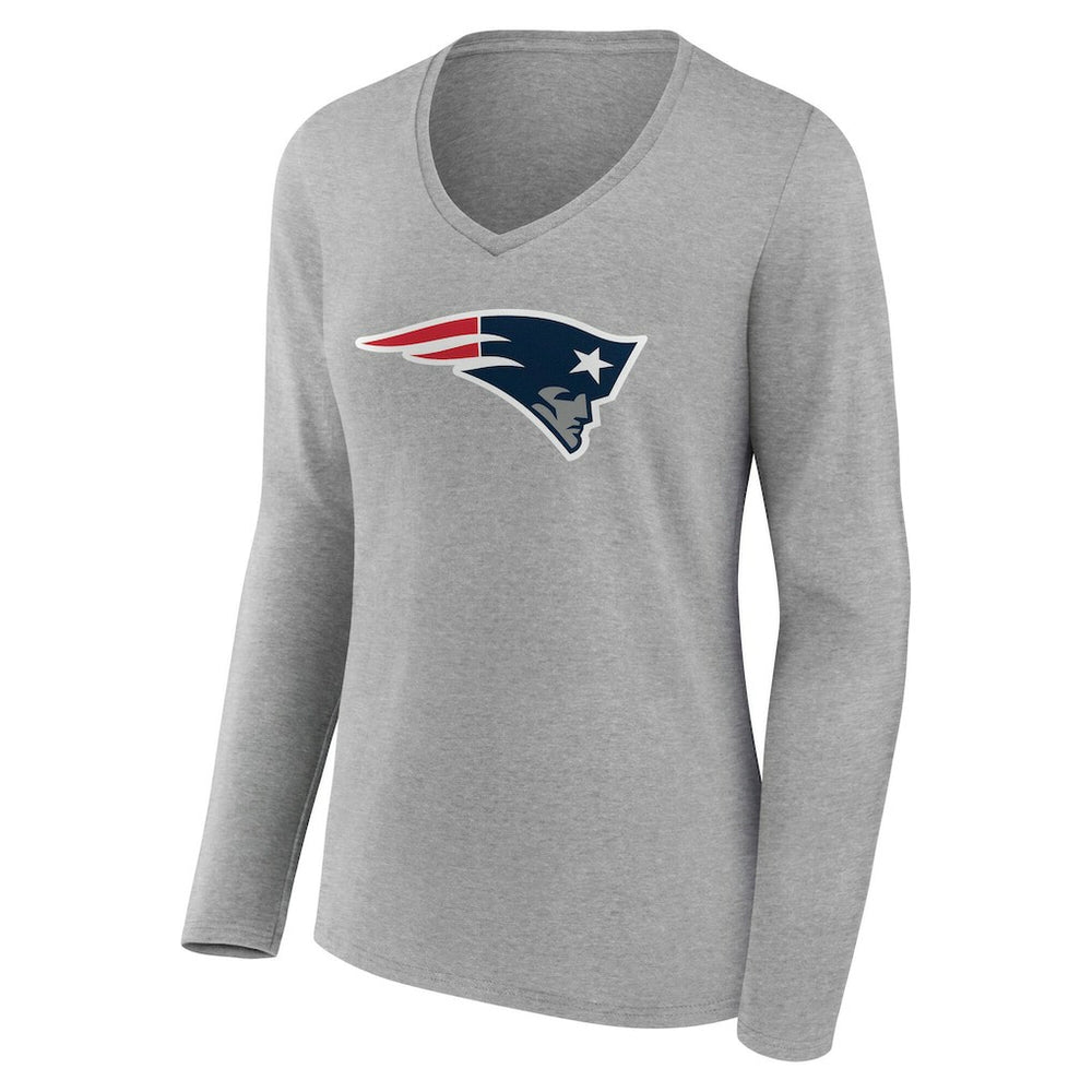 Women's Team Authentic Personalized Name & Number Long Sleeve V-Neck T-Shirt - New England Patriots