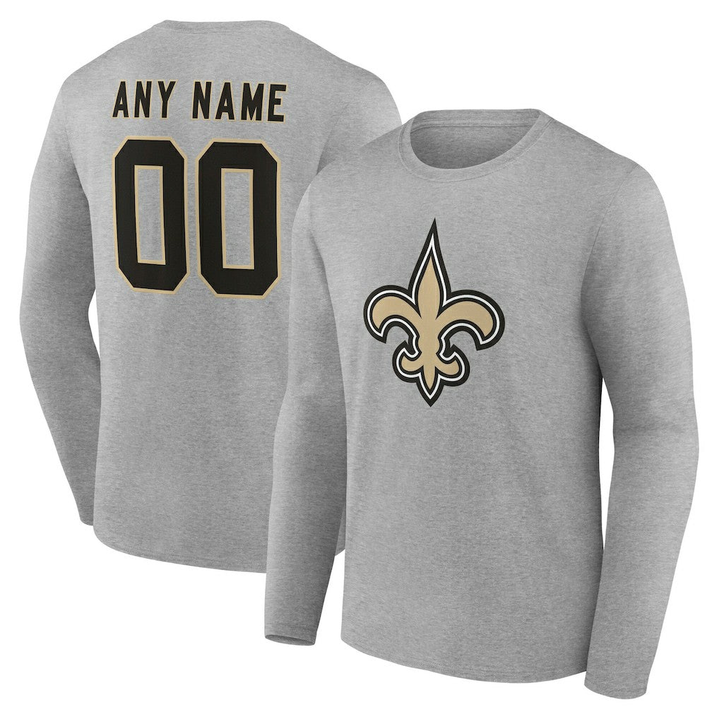 Team Authentic Personalized Name & Number Long Sleeve T-Shirt - New Orleans Saints