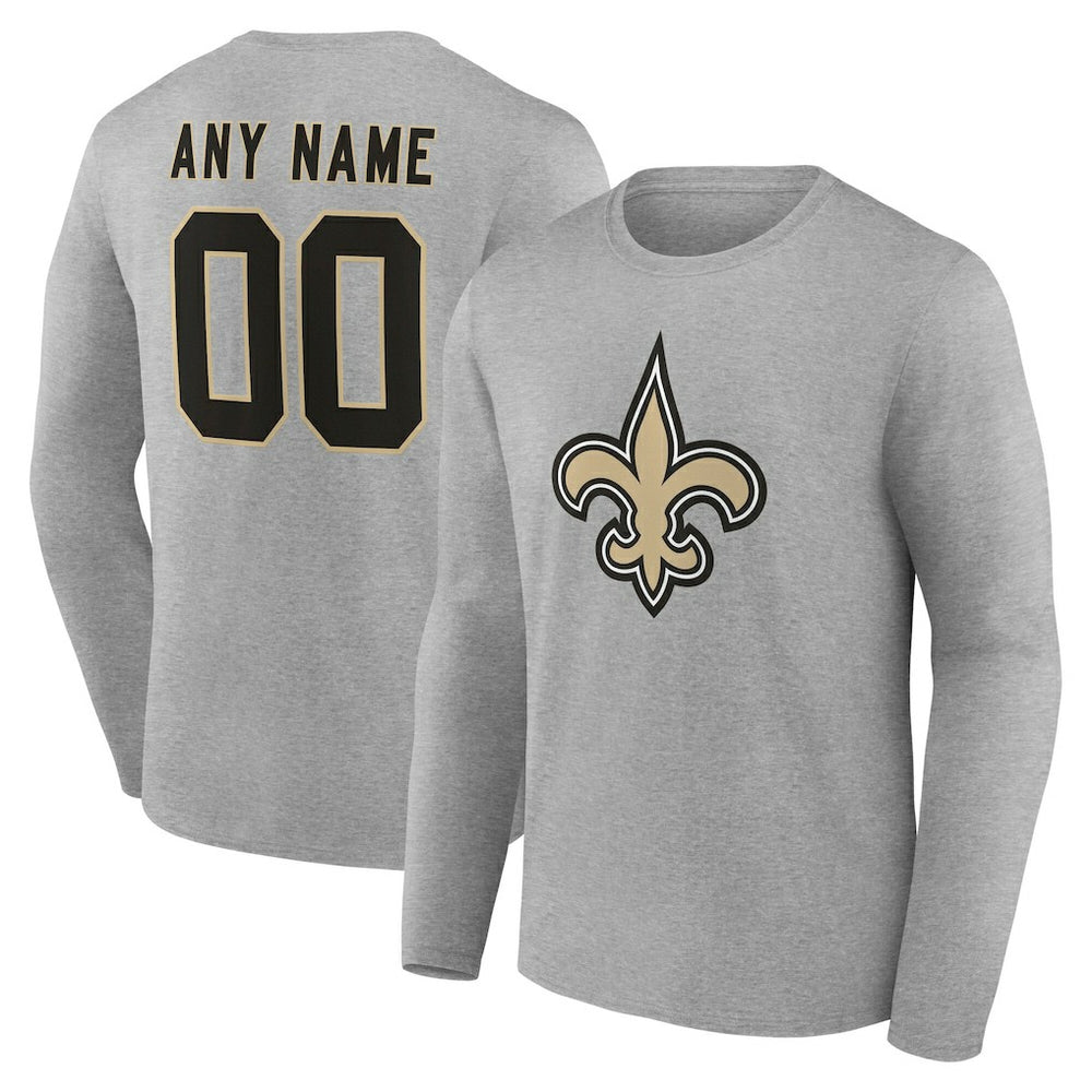 Team Authentic Personalized Name & Number Long Sleeve T-Shirt - New Orleans Saints