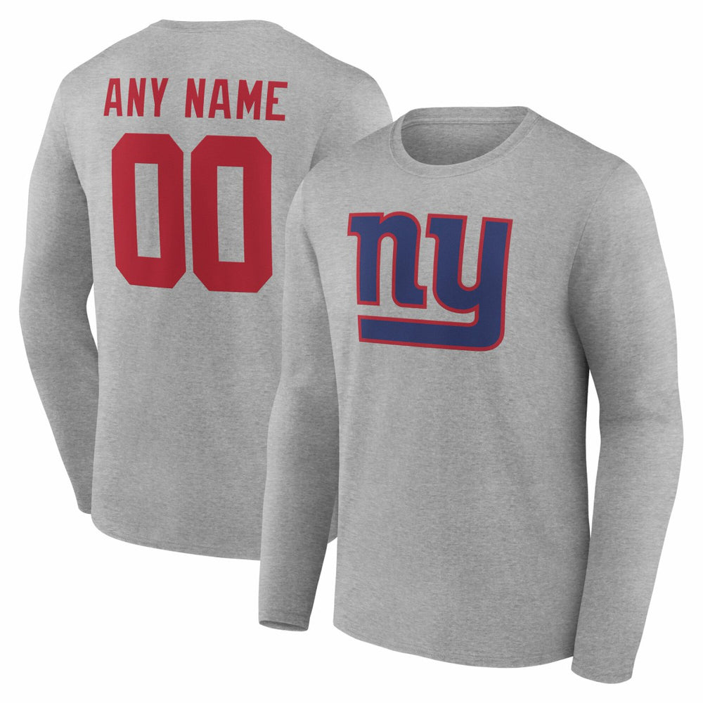 Team Authentic Personalized Name & Number Long Sleeve T-Shirt - New York Giants