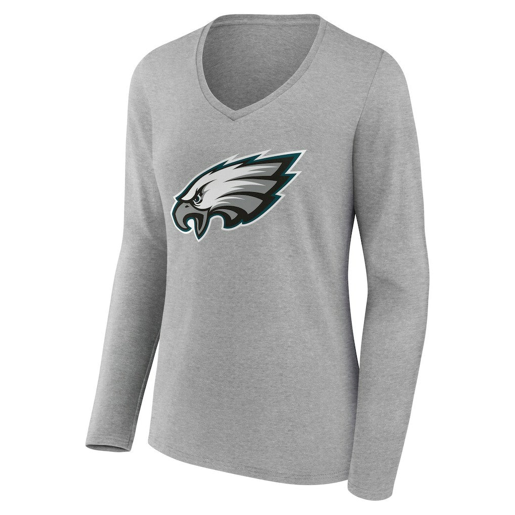 Women's Team Authentic Personalized Name & Number Long Sleeve V-Neck T-Shirt - Philadelphia Eagles