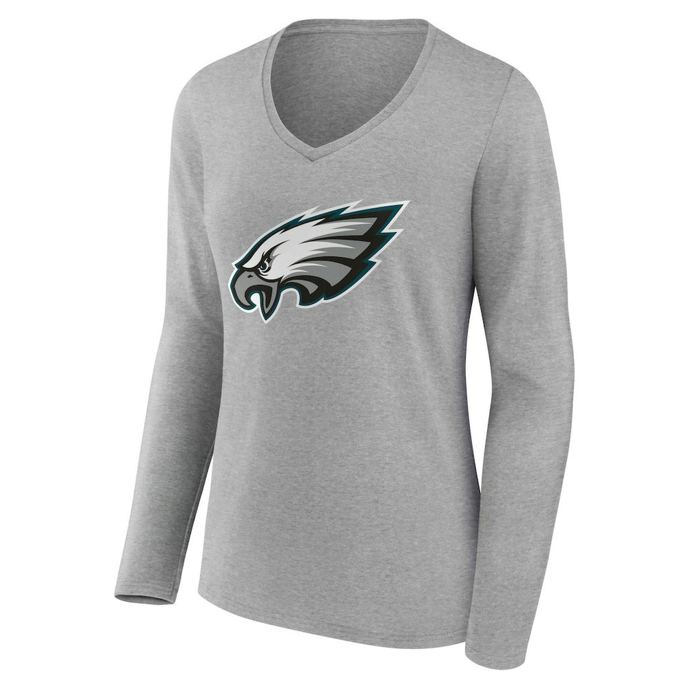 Women's Team Authentic Personalized Name & Number Long Sleeve V-Neck T-Shirt - Philadelphia Eagles