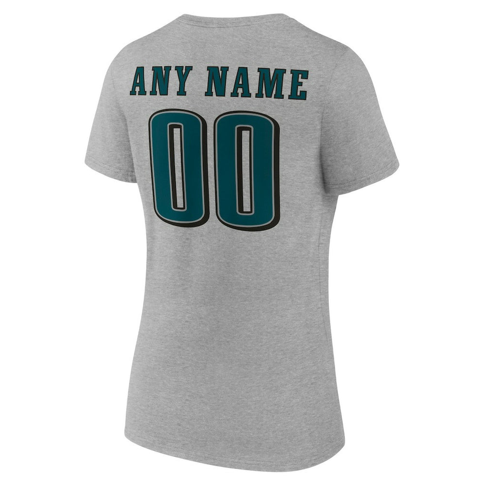 Women's Team Authentic Personalized Name & Number V-Neck T-Shirt - Philadelphia Eagles