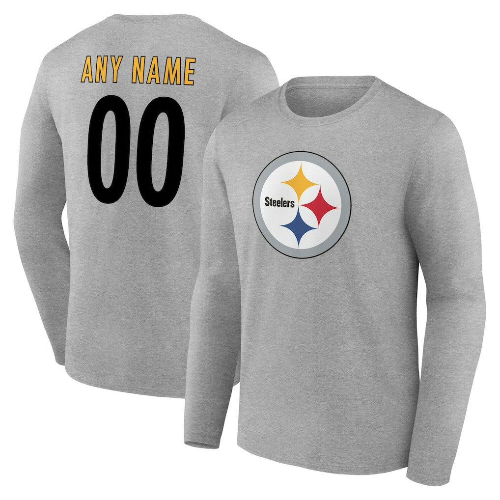 Team Authentic Personalized Name & Number Long Sleeve T-Shirt - Pittsburgh Steelers