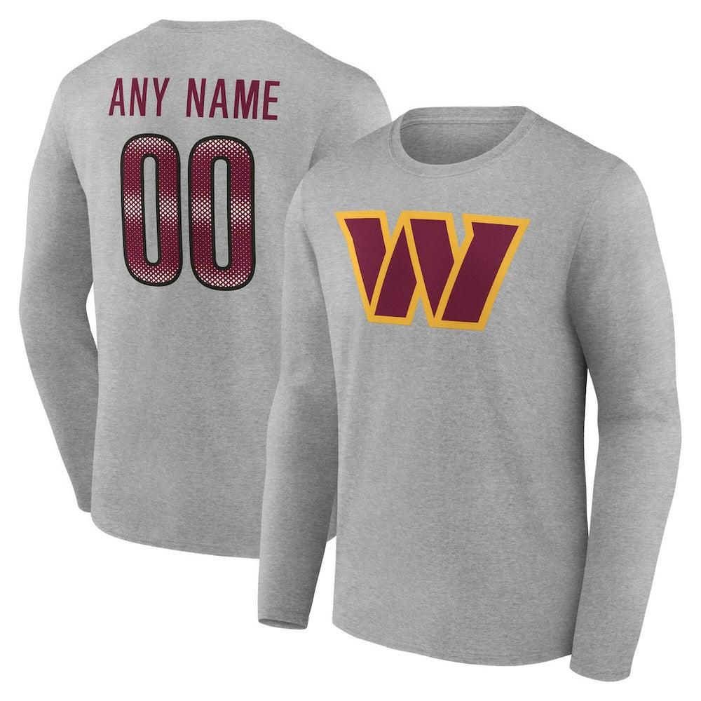 Team Authentic Personalized Name & Number Long Sleeve T-Shirt - Washington Commanders