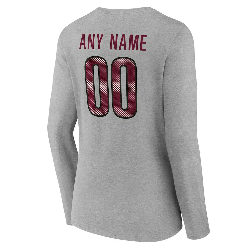 Women's Team Authentic Personalized Name & Number Long Sleeve V-Neck T-Shirt - Washington Commanders