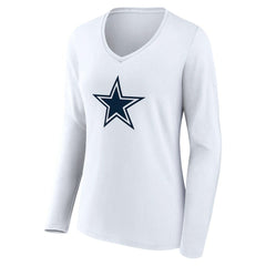 Women's Team Authentic Personalized Name & Number Long Sleeve V-Neck T-Shirt - Dallas Cowboys
