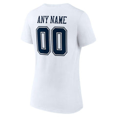 Women's Team Authentic Personalized Name & Number V-Neck T-Shirt - Dallas Cowboys