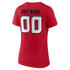 Women's Team Authentic Personalized Name & Number V-Neck T-Shirt - Houston Texans