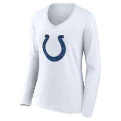 Women's Team Authentic Personalized Name & Number Long Sleeve V-Neck T-Shirt - Indianapolis Colts