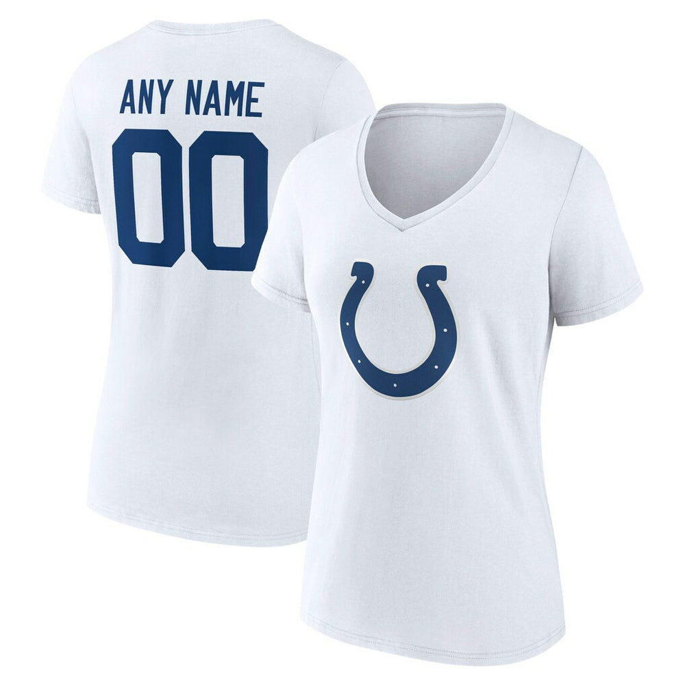 Women's Team Authentic Personalized Name & Number V-Neck T-Shirt - Indianapolis Colts