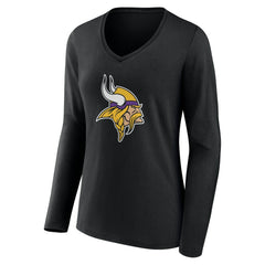 Women's Team Authentic Personalized Name & Number Long Sleeve V-Neck T-Shirt - Minnesota Vikings