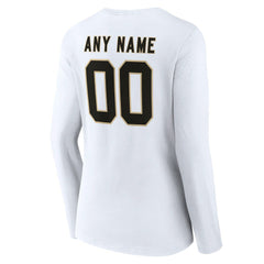 Women's Team Authentic Personalized Name & Number Long Sleeve V-Neck T-Shirt - New Orleans Saints