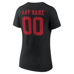 Women's Team Authentic Personalized Name & Number V-Neck T-Shirt - San Francisco 49ers