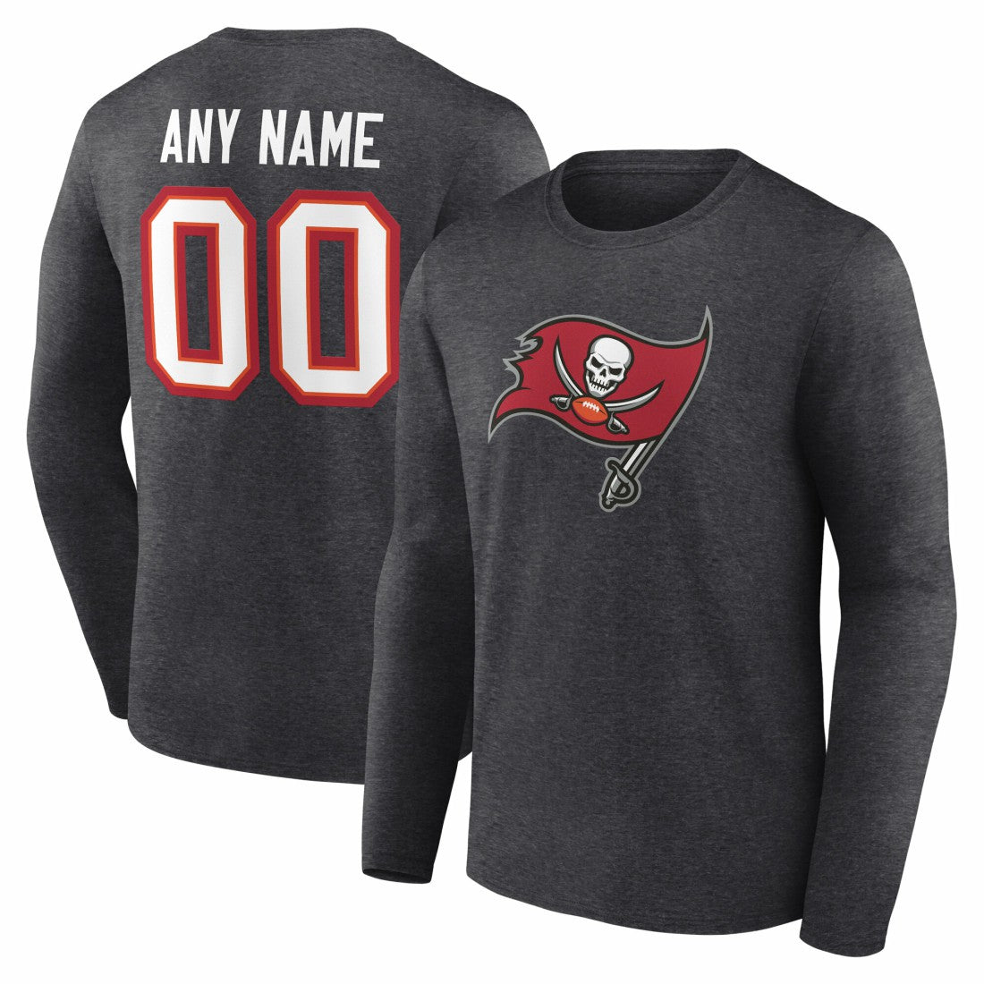 Team Authentic Personalized Name & Number Long Sleeve T-Shirt - Tampa Bay Buccaneers
