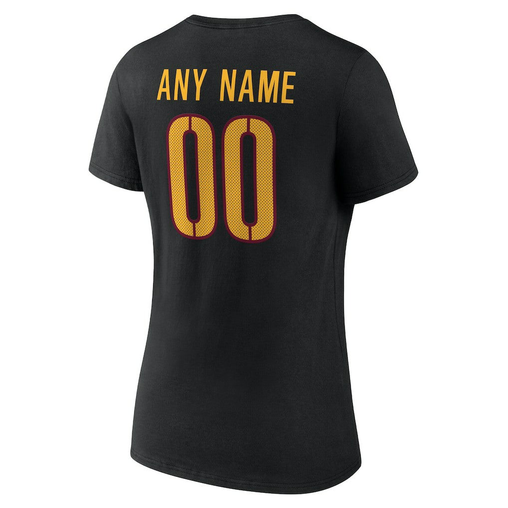 Women's Team Authentic Personalized Name & Number V-Neck T-Shirt - Washington Commanders
