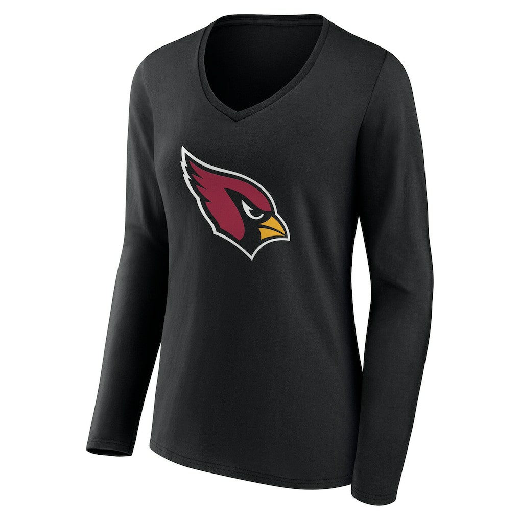 Women's Team Authentic Personalized Name & Number Long Sleeve V-Neck T-Shirt - Arizona Cardinals