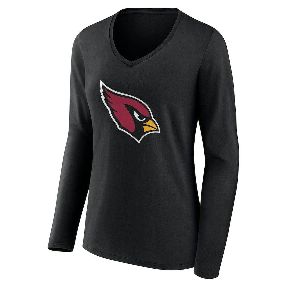 Women's Team Authentic Personalized Name & Number Long Sleeve V-Neck T-Shirt - Arizona Cardinals