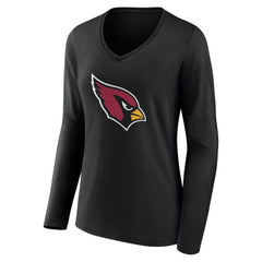 Women's Team Authentic Personalized Name & Number Long Sleeve V-Neck T-Shirt - Arizona Cardinals
