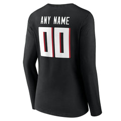 Women's Team Authentic Personalized Name & Number Long Sleeve V-Neck T-Shirt - Atlanta Falcons