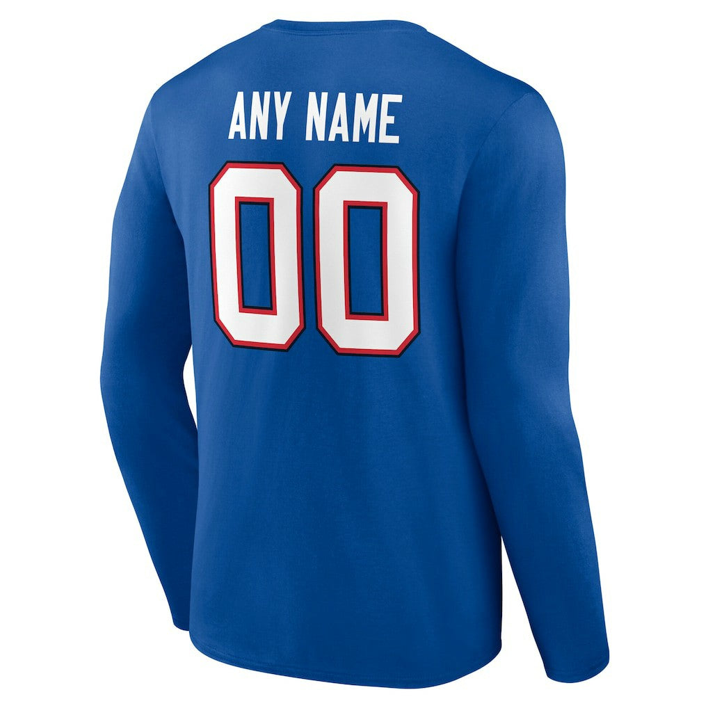 Team Authentic Personalized Name & Number Long Sleeve T-Shirt - Buffalo Bills
