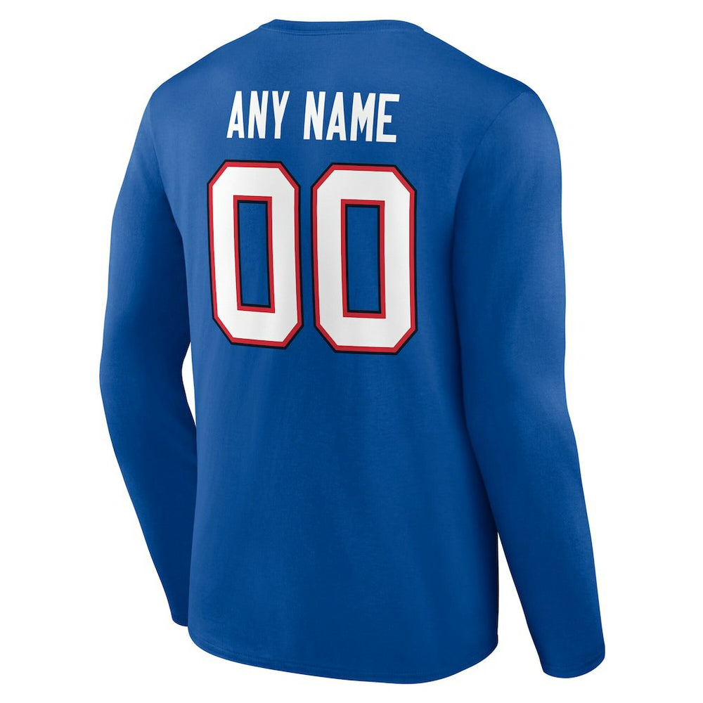 Team Authentic Personalized Name & Number Long Sleeve T-Shirt - Buffalo Bills