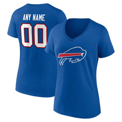 Women's Team Authentic Personalized Name & Number V-Neck T-Shirt - Buffalo Bills