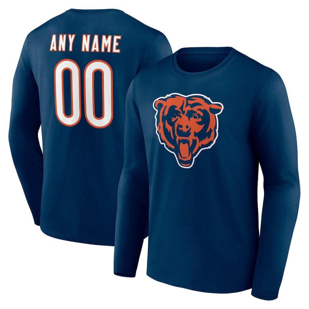 Team Authentic Personalized Name & Number Long Sleeve T-Shirt - Chicago Bears