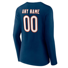 Women's Team Authentic Personalized Name & Number Long Sleeve V-Neck T-Shirt - Chicago Bears