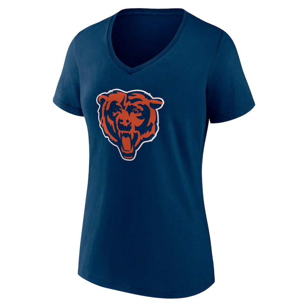 Women's Team Authentic Personalized Name & Number V-Neck T-Shirt - Chicago Bears