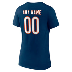 Women's Team Authentic Personalized Name & Number V-Neck T-Shirt - Chicago Bears