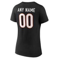 Women's Team Authentic Personalized Name & Number V-Neck T-Shirt - Cincinnati Bengals