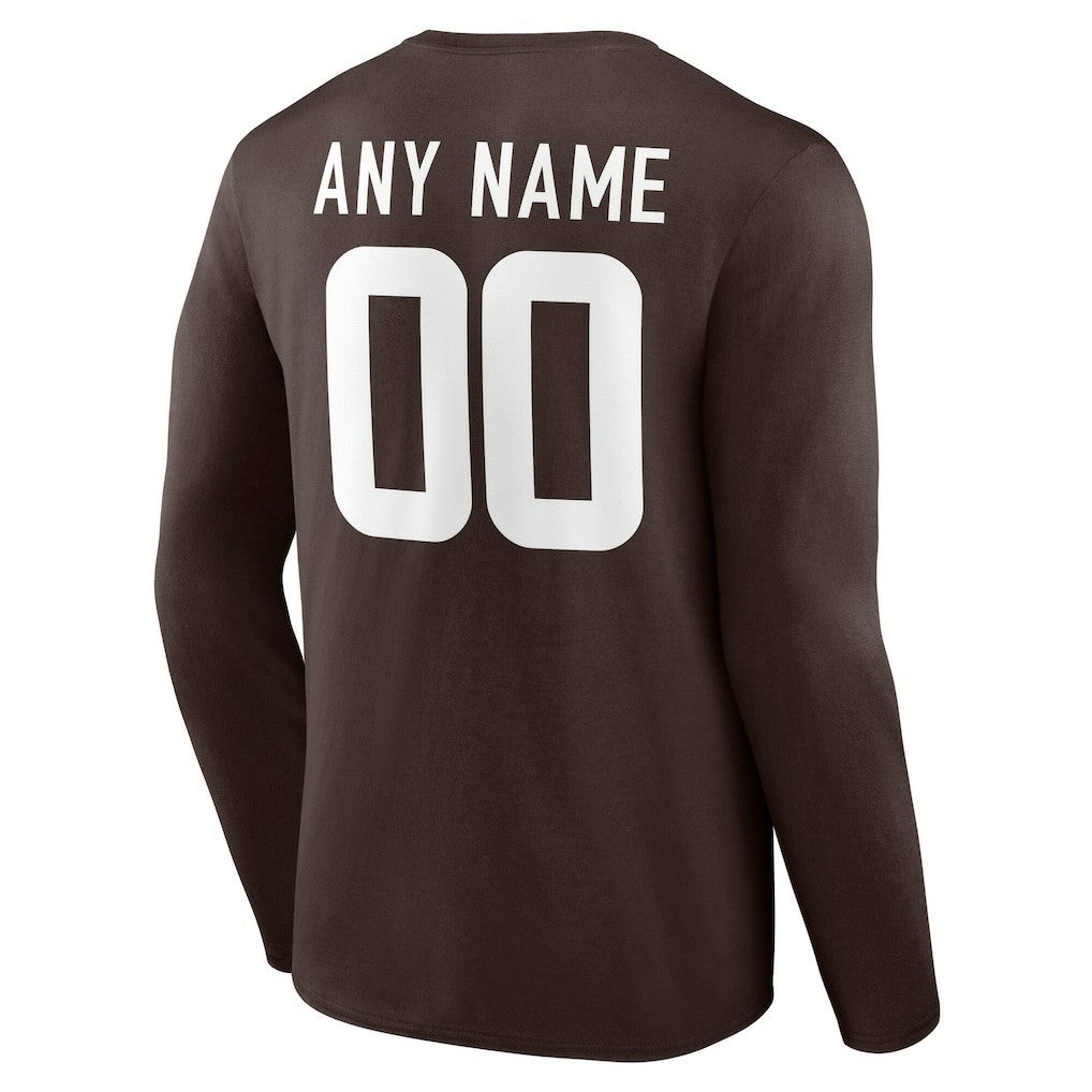 Team Authentic Personalized Name & Number Long Sleeve T-Shirt - Cleveland Browns