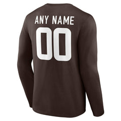 Team Authentic Personalized Name & Number Long Sleeve T-Shirt - Cleveland Browns