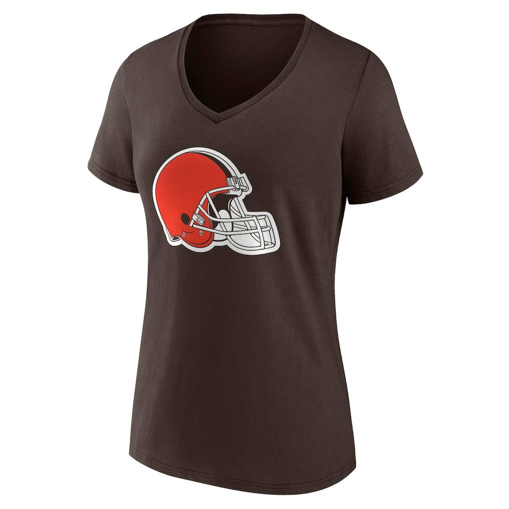 Women's Team Authentic Personalized Name & Number V-Neck T-Shirt - Cleveland Browns
