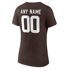 Women's Team Authentic Personalized Name & Number V-Neck T-Shirt - Cleveland Browns