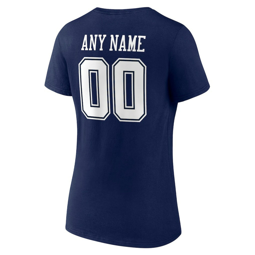 Women's Team Authentic Personalized Name & Number V-Neck T-Shirt - Dallas Cowboys