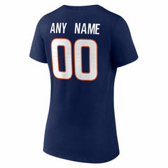 Women's Team Authentic Personalized Name & Number V-Neck T-Shirt - Denver Broncos