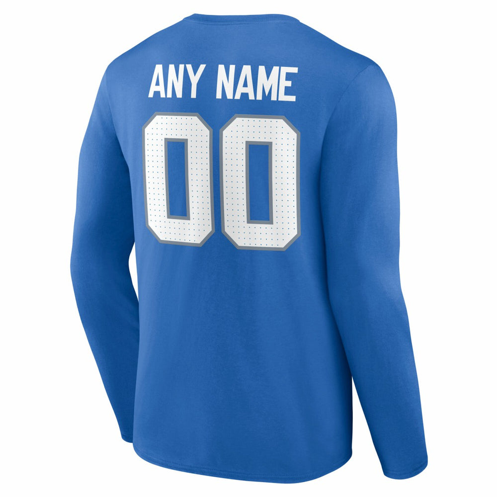 Team Authentic Personalized Name & Number Long Sleeve T-Shirt - Detroit Lions