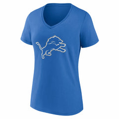 Women's Team Authentic Personalized Name & Number V-Neck T-Shirt - Detroit Lions
