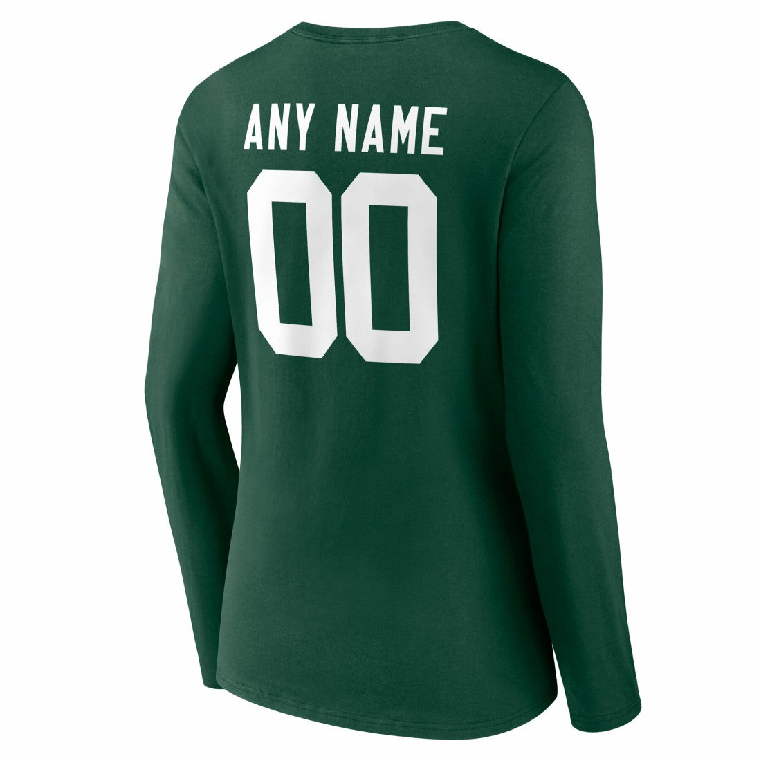 Women's Team Authentic Personalized Name & Number Long Sleeve V-Neck T-Shirt - Green Bay Packers