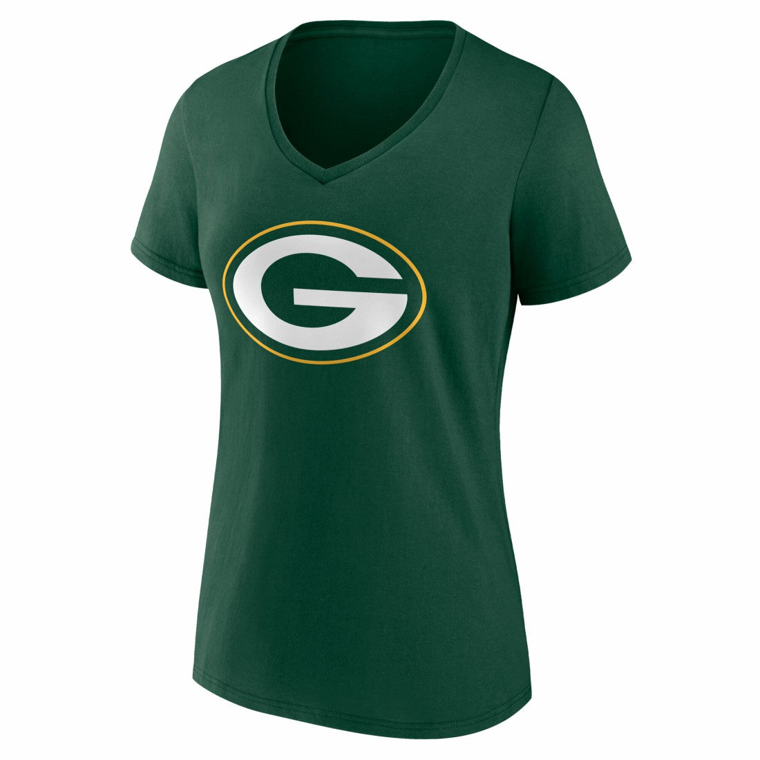 Women's Team Authentic Personalized Name & Number V-Neck T-Shirt - Green Bay Packers